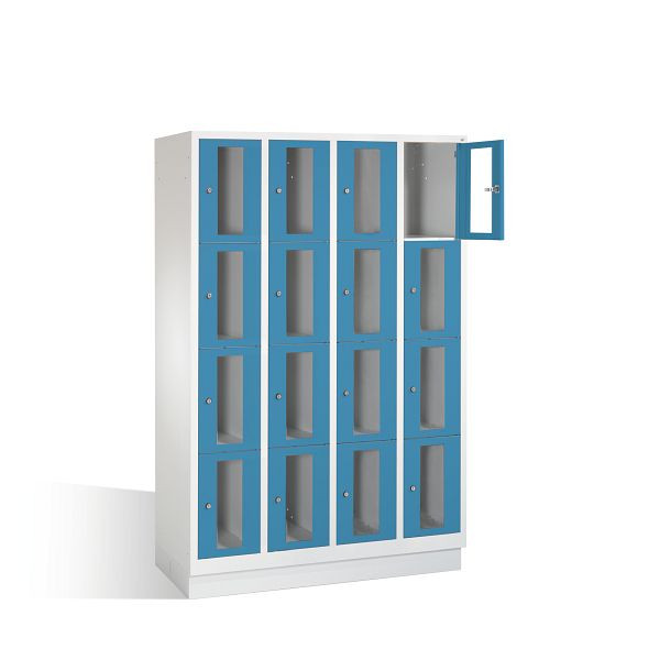 C+P Schließfachschrank Classic, H1800xB1190xT500mm, Farbe: Lichtgrau / Lichtblau, 8020A404 S10003