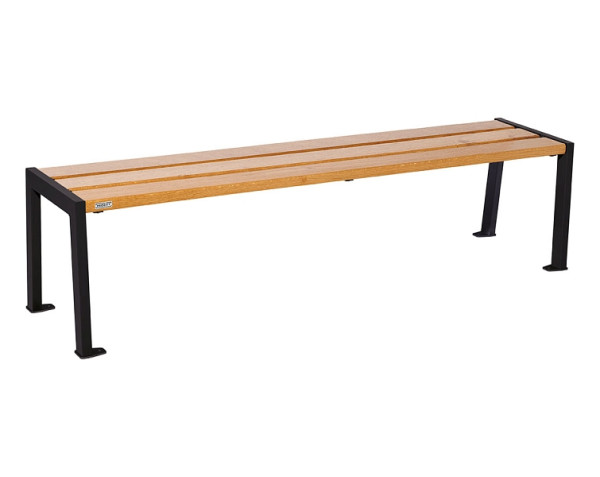 Procity Sitzbank Ohne Rückenlehne Silaos 1800 mm, Holz & Stahl, helle Eiche/RAL 9005, 209632.9005.CHEC