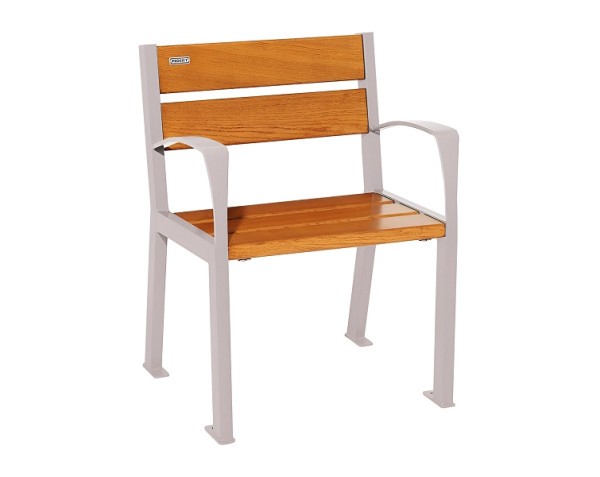 Procity Stuhl Silaos 5 Holzlatten, Mit Armlehne, Holz & Stahl, helle Eiche/RAL 7044, 209510.7044.CHEC