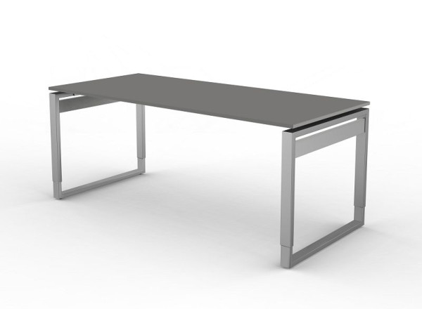 Kerkmann Schreibtisch mit Bügelgestell, Form 5, B 1800 x T 800 x H 680-820 mm, Grafit, 11405212