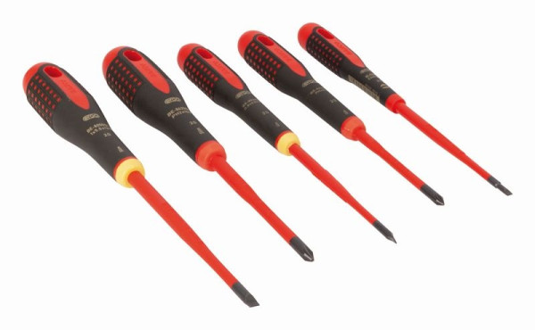 Bahco Ergo™-Schraubendreher-Satz, isoliert, Slim-Klingen, 5-teilig, PH+PZ, BE-9881SL