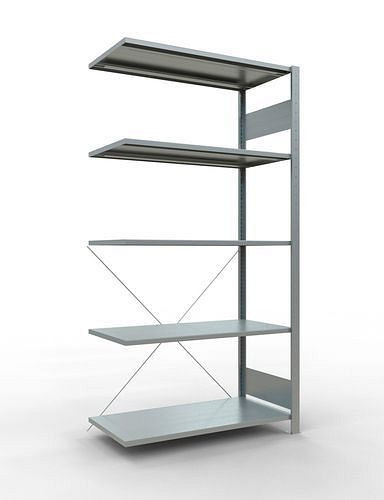 Schulte Fachbodenregal, Anbaufeld, 5 Lagerebenen, Kreuzstrebe, Fachlast 150 kg, 1006 x 536 x 2000 mm, 278696