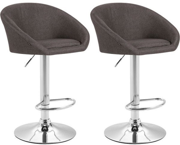 CLP Barhocker Miami V2 Stoff chrom, dunkelgrau, VE: 2 Stück, 304909