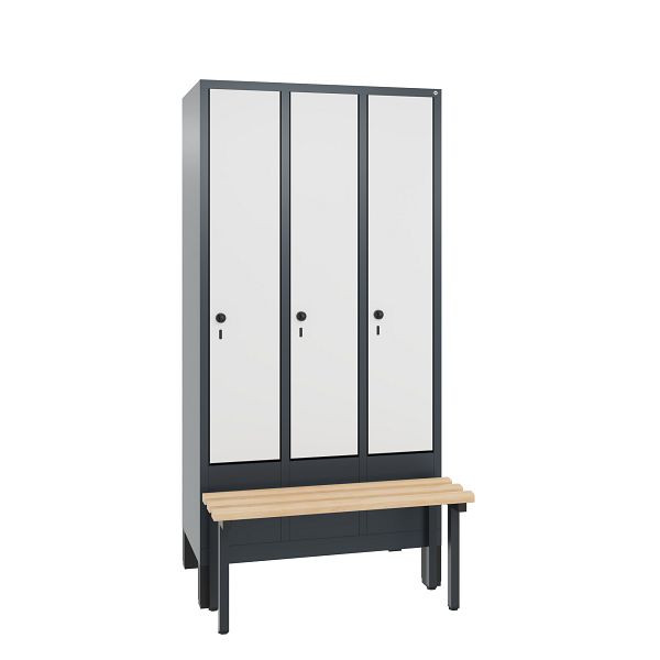 C+P Spind Evolo, 3 Abteile, H1850xB900xT815 mm, Anthrazit/MDF Weiß, 48030-30 S10407