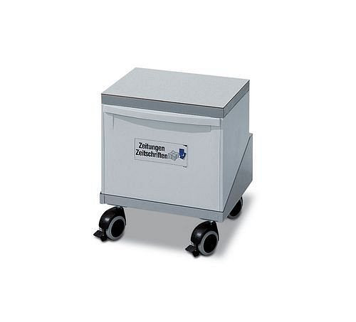 DENIOS Wertstoffsammelbox, mit Kippeimer und Abdeckplatte, 30 Liter Volumen, 115999