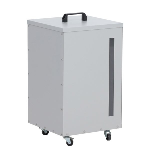 Mendler Pelletbehälter HWC-Q30, Pelletbox, Aufbewahrungsbox für z.B. Tierfutter, Sichtfenster Rollen 62x36x36cm, weiß-hellgrau, 121243