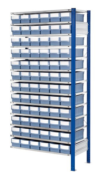 Kappes RasterPlan Steckregal mit Volumenkästen Modell 31, 2000 x 1000 x 400 mm, Anbaufeld, Inklusiv72 Stück 400 x 153 x 105 mm, 5232.01.3421