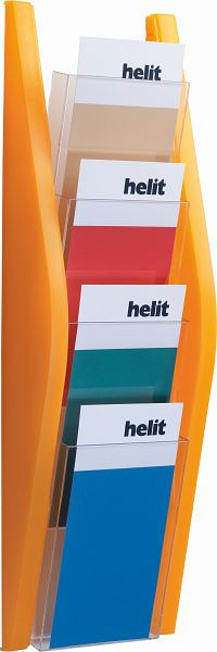 helit Wandbogendisplay "the arc" 4 x 1/3 DIN A4 hoch, orange transluzent, H6270340