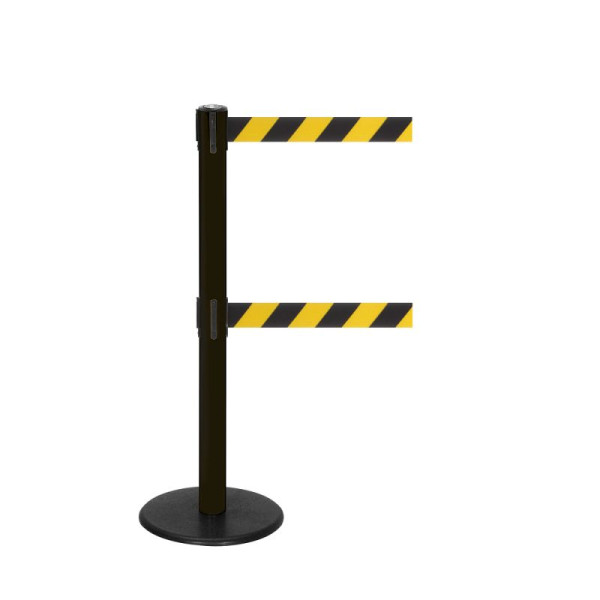 Stein HGS Personenleitsystem -P-Line Duo-, schwarz, schwarz/gelb diagonal (schraffiert), mit Gurtendstück (Standard), Gurtlänge: 2 x 2,3 m, 36401-0602