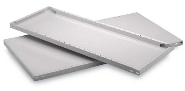 hofe Stahlboden 1300x300x40x0,88 mm, lichtgrau -Trennblechlochung über 900-, Kastenform, K13030M/9