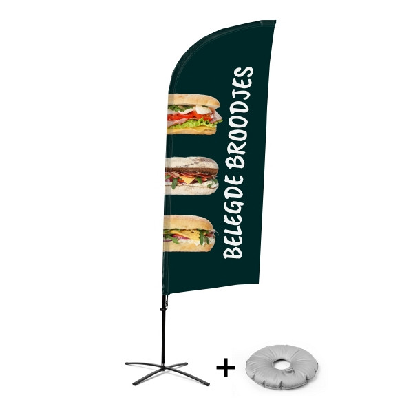 Showdown Displays Beachflag Alu Wind Komplett-Set Sandwiches Niederländisch Kreuzständer, BFAW310-CB30-WB-I71