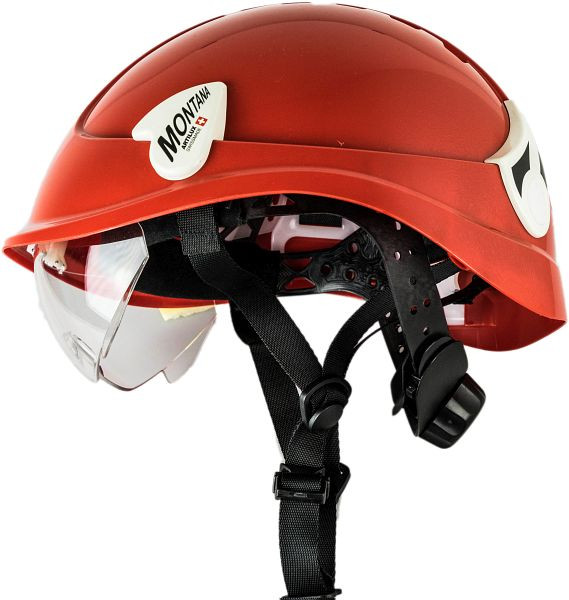 Artilux Montana II Roto KS, rot, Schutzhelm mit Drehknopf, Schutzbrille und Kinnbänderung, VE: 20 Stück, 23132