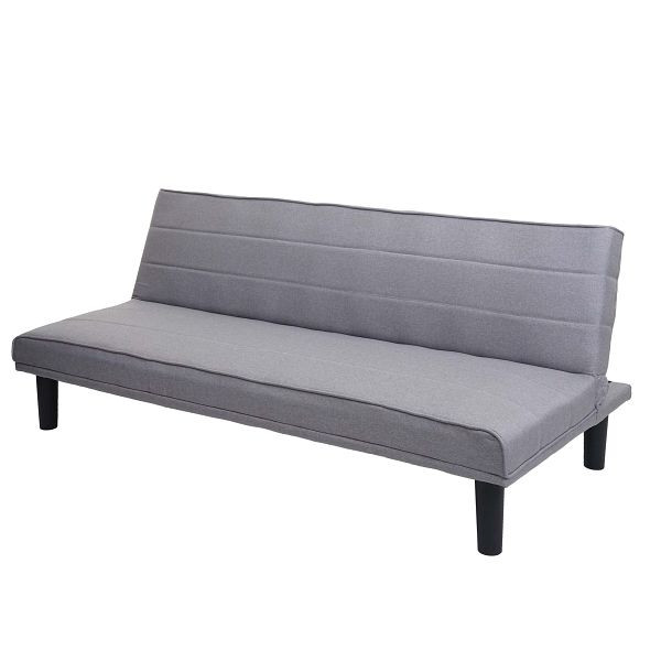Mendler Schlafsofa HWC-J17, Couch Klappsofa Gästebett Bettsofa, Schlaffunktion Stoff/Textil, grau, 75464