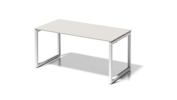 Bisley Cito Schreibtisch, 730 mm höhenfixes O-Gestell, H 19 x B 1600 x T 800 mm, grauweiß/verkehrsweiß, DOF1608GW396