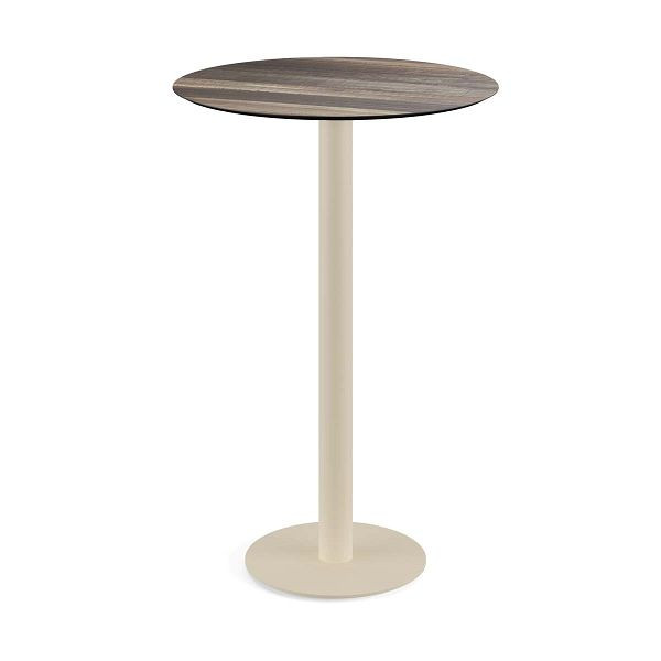 Feros Urban Stehtisch Sand gestell + Tropical Wood HPL Ø70 cm, 130061270