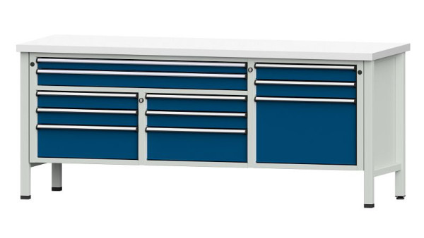 ANKE Werkbänke Kastenwerkbank, Modell 283 V, 2000 x 700 x 840 mm, RAL 7035/5010, KSP 40 mm, 304.552