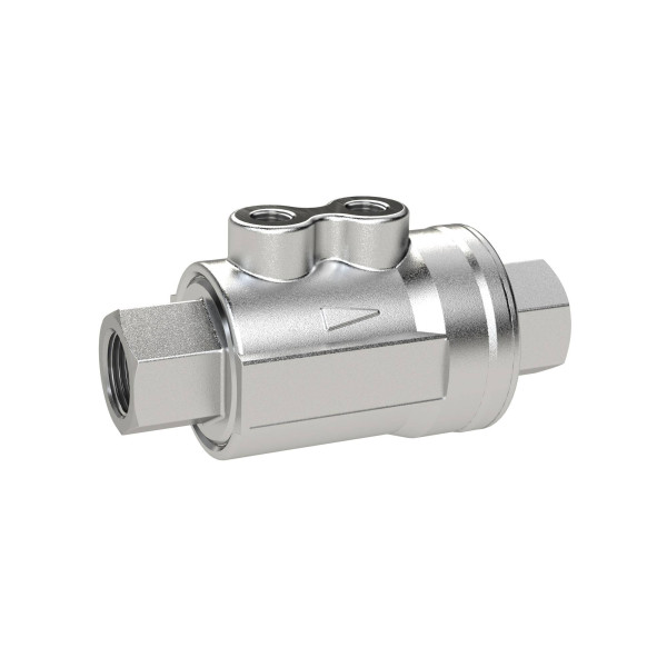 Riegler Koaxialventil, pneumatisch betätigt doppeltwirkend Messing vernickelt NBR, Rp 3/8, 146429