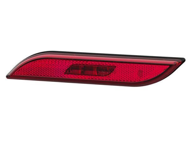 HELLA Seitenmarkierungsleuchte, Shapeline Style, LED, 12/24V, Anbau, rot, LED: gelb, 250mm, Flachsteckhülse, 2-polig, links, Kunststoff, 2PS 013 307-111