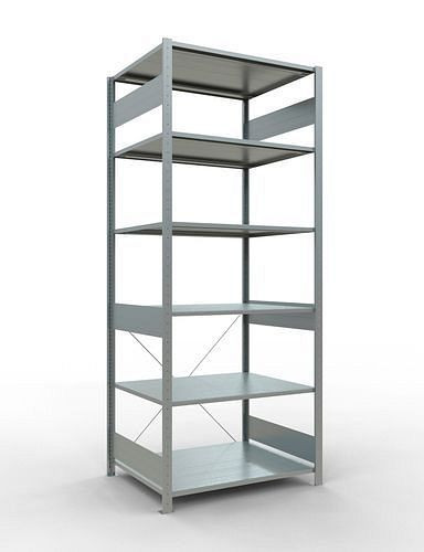 Schulte Fachbodenregal, Grundfeld, 6 Lagerebenen, Kreuzstrebe, Fachlast 150 kg, 1060 x 836 x 2500 mm, 278705