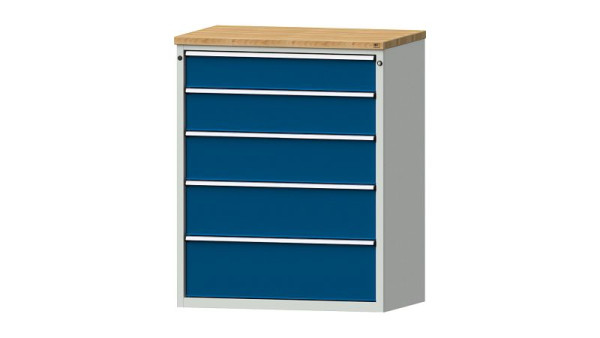 ANKE Werkbänke Schubladenschrank, Modell 4007 V, 1065 x 700 x 1320 mm, RAL 7035/5010, BMP 40 mm, 611.513
