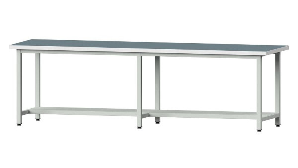 ANKE Werkbänke Arbeitstisch, Modell 191, 2800 x 800 x 840 mm, RAL 7035, UBP 40 mm, 401.456