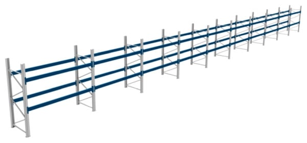 BITO Palettenregal P2 2505x1100x28400 Komplettregal, 2E, 800 RAL5010 U, 56410