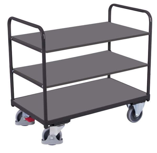 VARIOfit Etagenwagen niedrig, Außenmaße: 1.060 x 700 x 990 mm, RAL 7016 anthrazitgrau, Ladehöhe: 255 / 535 / 810 mm, sw-700.240/AG