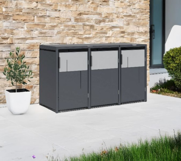 Westmann Mülltonnenbox Tonus 3, 3 x 240L Anthrazit, 80x198x116cm, WMJGBC254-3