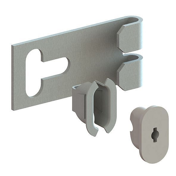 Meta Universal Drahtwandhalter inkl. Spannhülse/Spreizkern für Rückwände, verzinkt, für CLIP & FIX, 20098931