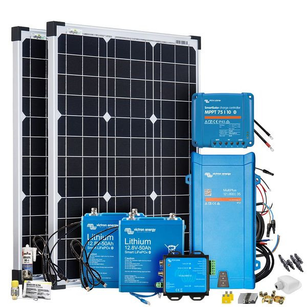Offgridtec Mobil VeCore S 100W 1280Wh Wohnmobil Solaranlage inkl. MultiPlus12/800/35 Wechselrichter Laderegler - weiß, 4-01-023895-012