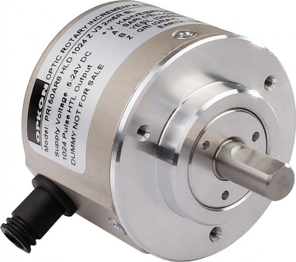 Opkon Modell PRI50A Inkrementale Drehgebers PRI 50AR8 HLD 500 Z V3 2M5R SL-TS, 50mm Spannflanschgehäuse, 500 ppr Auflösung, OP4.10.03.01.1711