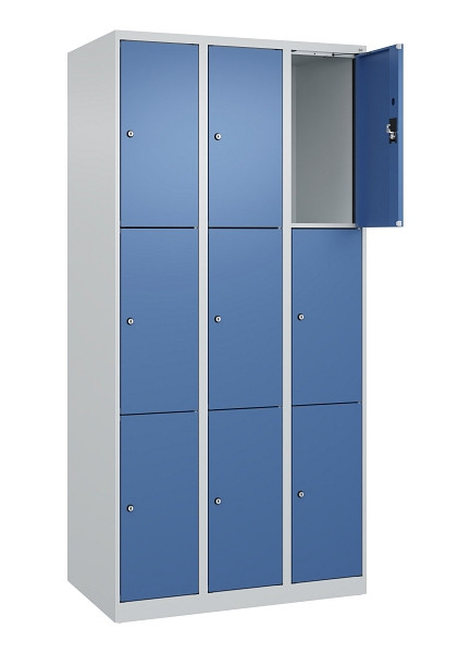 C+P Schließfachschrank Evolo PLUS, 9 Fächer, 1850x900x500mm, 7035/5023, 049000-303 S10008