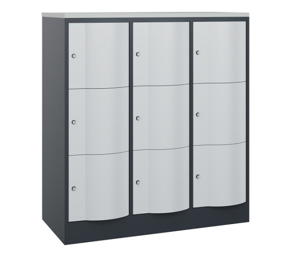 C+P Schließfachschrank Resisto, H1255xB1148xT540mm, 7016/7035, 8573-372 S10776