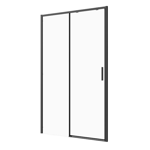 Sanotechnik Schiebetür schwarz 140x200 cm 6mm ESG Easy-Clean/Soft-Close, SLS140B