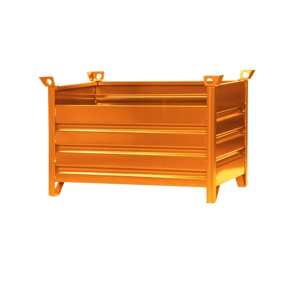 Eichinger Industrie Vollwand-Stapelpalette, 1500 kg, LxBxH 1000x800x750 mm, reinorange, Klappbar, 13160500001111