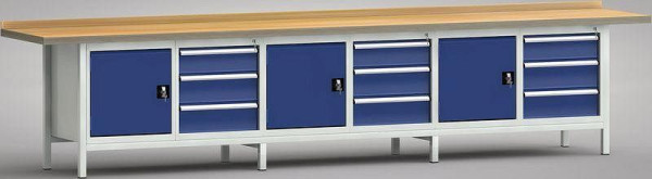 KLW Standard-Werkbank - 4000 x 700 x 840 mm L x T x H (ERGO-Version), WS550N-4000M40-E1660