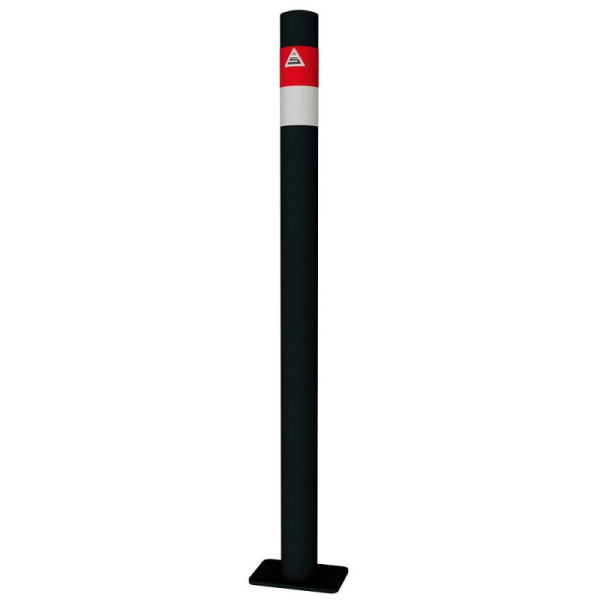 STEIN HGS Absperrpfosten Ø 60 mm, schwarz matt, Gesamtlänge 900 mm, rot,weiß, ortsfest, zum Aufdübeln, ohne Schließung, 80475.0011