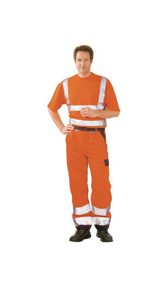 Planam Warnschutz Bundhose, orange/marine, Größe 48, 2016048