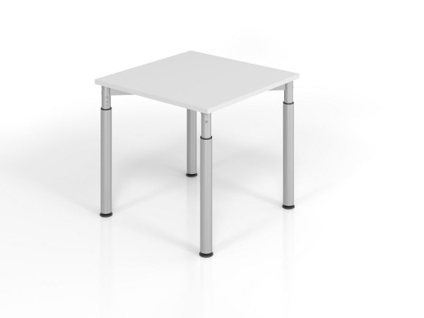 Hammerbacher Schreibtisch YS08, 80 x 80 cm, Platte: Grau, 25 mm dick, ABS-Dickkante, Rechteckform, Silber, VYS08/5/S