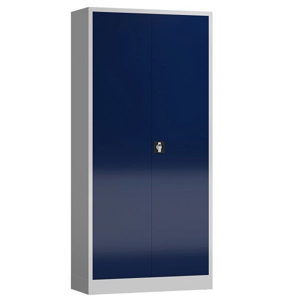 Lüllmann ClassiX Flügeltürenschrank, 1945 x 920 x 420 mm, lichtgrau/enzianblau, X-530341
