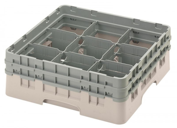 Cambro Spülkorb mit 9 Fächer Camrack® 13,2 cm Beige, 9S434184