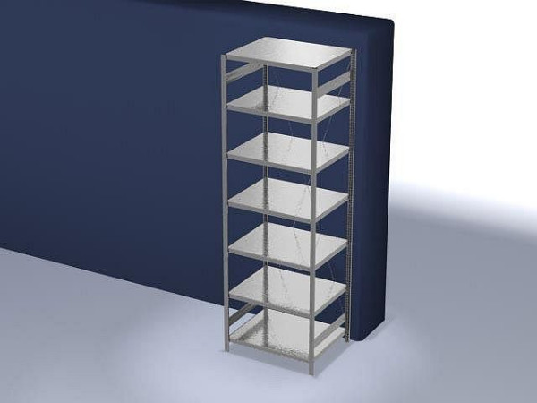 hofe Fachboden-Grundregal, 3000x800x1000 mm, 7 Fachebenen, verzinkt, 230 kg Fachlast, 1700 kg Feldlast, einseitige Bedienung, HZG30810XM