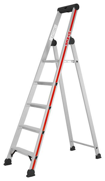 HYMER Stufenstehleiter mit Plattform, einseitig begehbar, 5 Stufen, Standhöhe 1,11 m, 412605