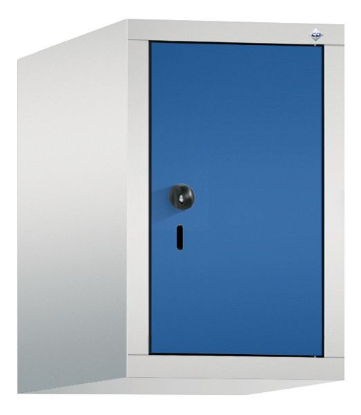 C+P Aufsatz-Garderobenschrank Evolo, 1 Abteil, H500xB320xT500 mm, Lichtgrau/Enzianblau, 48090-10 S10001