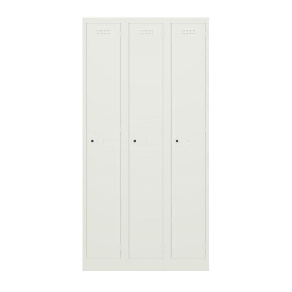 Bisley Garderobenschrank Primary Locker, 3 Abteile, 696 verkehrsweiß, PL3050T1696