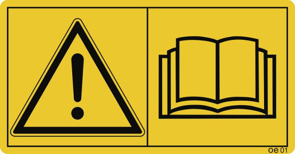 Moedel Vor Inbetriebnahme die Betriebsanleitung..., Folie, 116x60 mm, VE: 2 Stück/Bogen, 69441