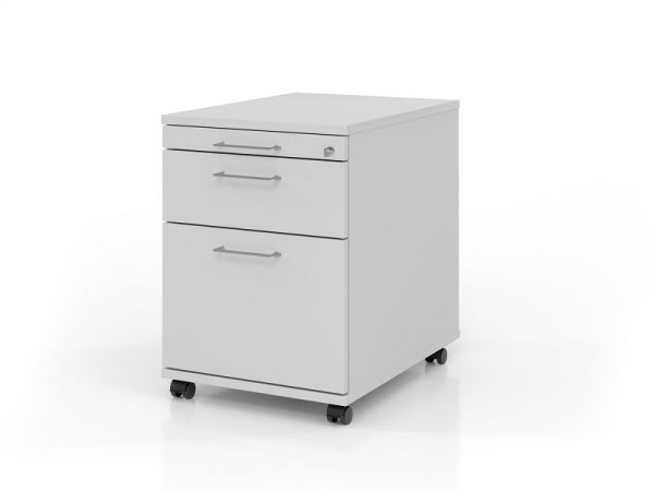 Hammerbacher Rollcontainer AC20 BS, 58er Tiefe, Korpus: Grau / Front: Grau, 42,8 x 58 x 59 cm, 1/3/6 HE, VAC20/5/5/BS