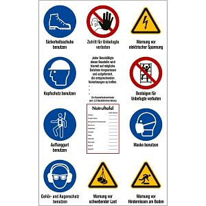 Moedel Baustellen-Sicherheitsschild ISO 7010, Kunststoff, 750x1200 mm, 60418