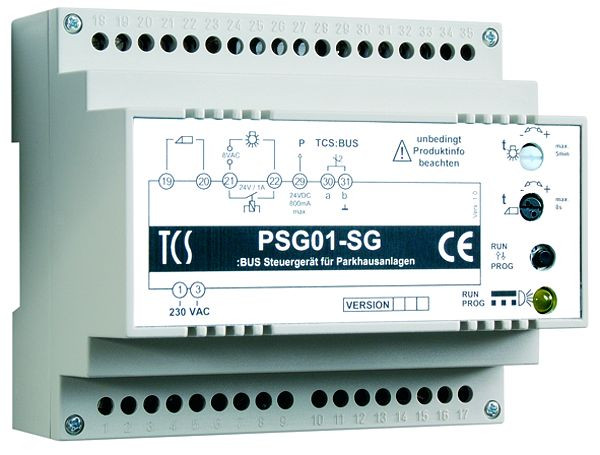 TCS Türkontrollsystem Versorgungs- und Steuergerät PSG01 für Groß- und Sonderanlagen mit langen Leitungen, Hutschiene 6 TE, PSG01-SG