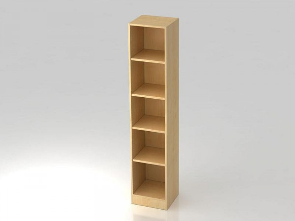 Hammerbacher Regal schmal 5OH mit Sockelblende Ahorn, 40 Hammerbacher Regal breit 5OH, Sockelblende Ahorn, 100x40x200